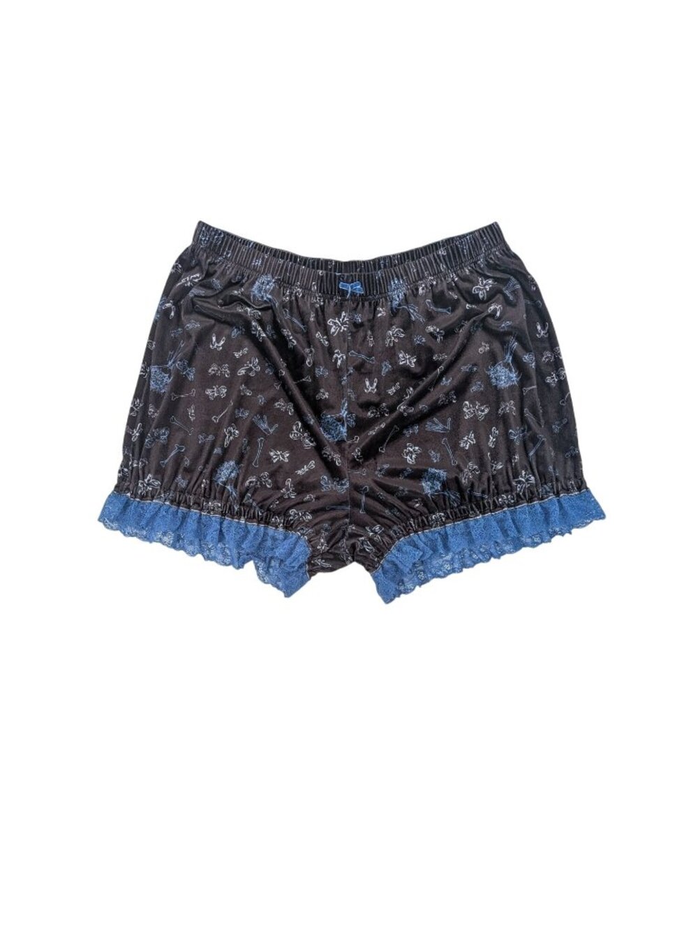 Corpse Bride Velvet Lounge Shorts Lace Hem Whimsigoth Cosplay Sleepwear Plus 2X